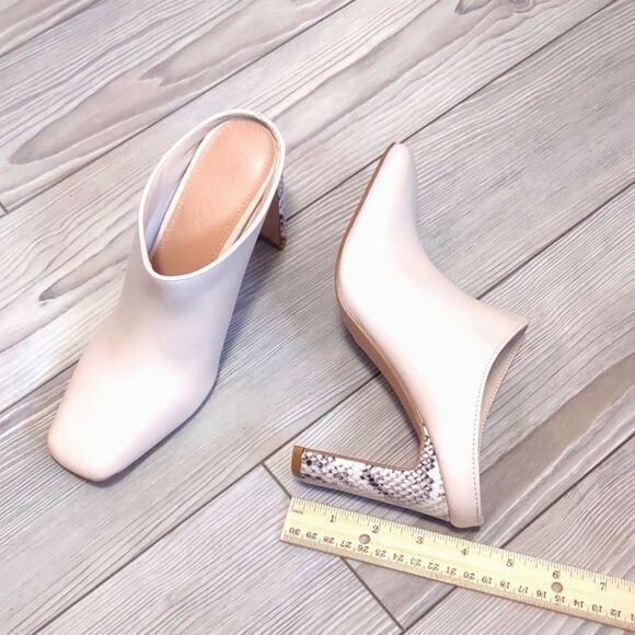 (65-1820) Coutgo Womens Square Toe Mules Slip On Snakeskin Sz 5.5 - Picture 3 of 11